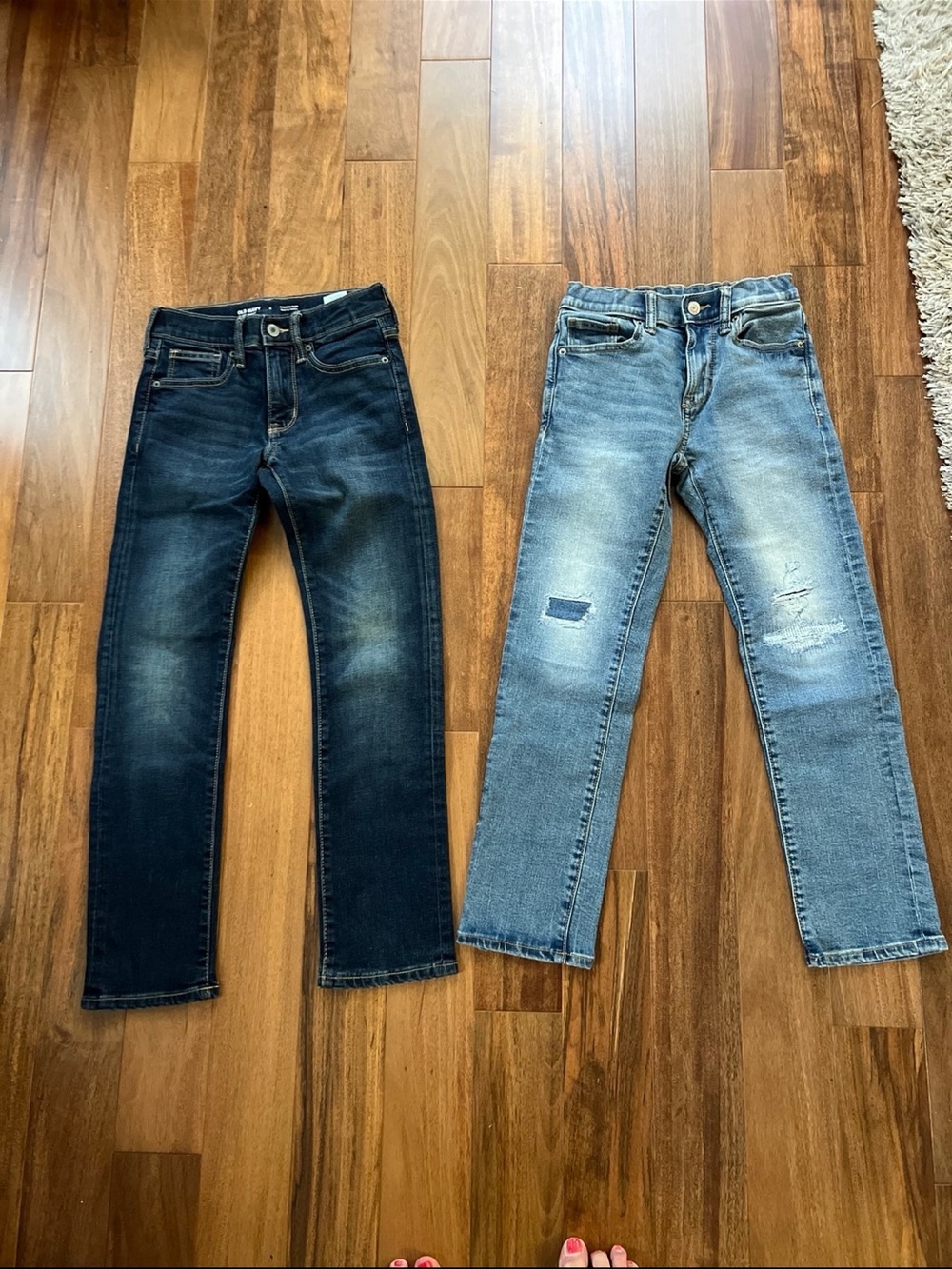 Old Navy Men's Straight Jeans - Dark Blue & Light Blue Pair